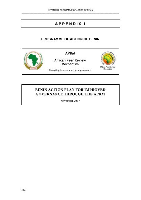 Benin report - Institut Africain de la Gouvernance