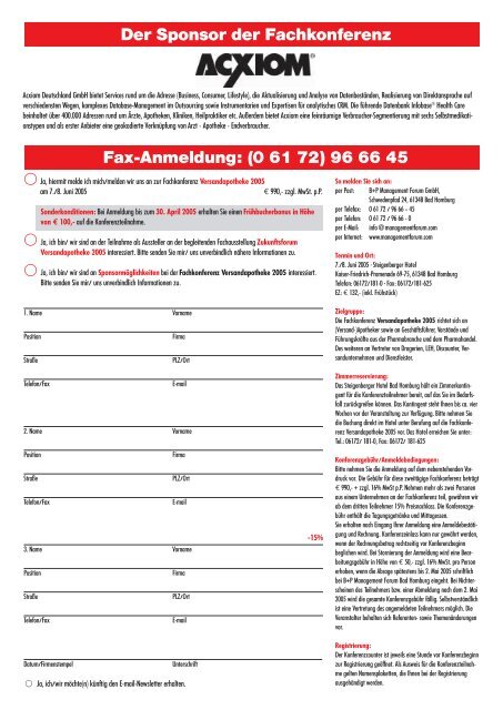 Die Fachkonferenz für Apotheker, (Internet-) - A-IMS