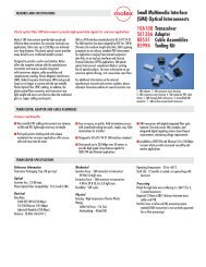 Data Sheet - Molex SMI Connectors - Fiber Optic Center, Inc.