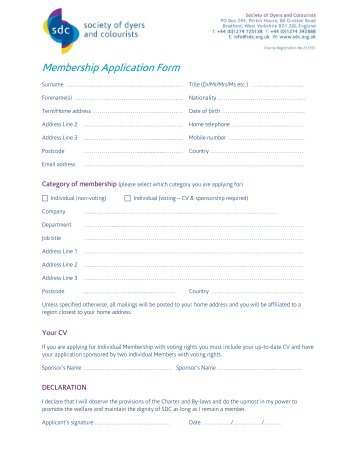 Individual Membership Application Form
