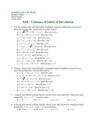 XIII - Volumes of Solids of Revolution - SLC Home Page