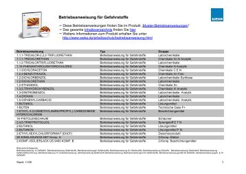 Betriebsanweisung für Gefahrstoffe