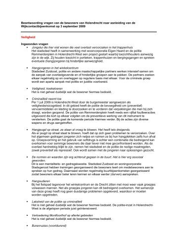 Vraag en antwoord Wijkcontactbijeenkomst Holendrecht - Stadsdeel ...