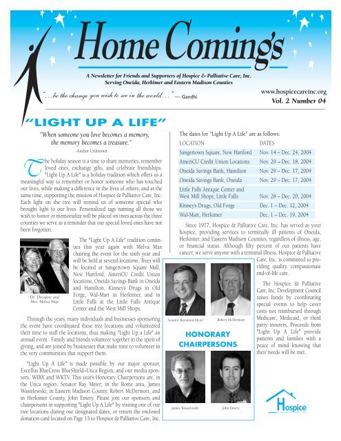 â€œLIGHT UP A LIFEâ€ - Hospice Care, Inc.