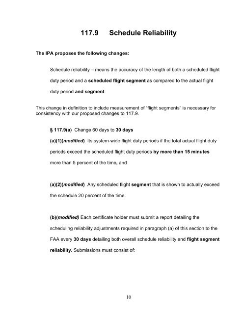 Submission - Independent Pilots Association