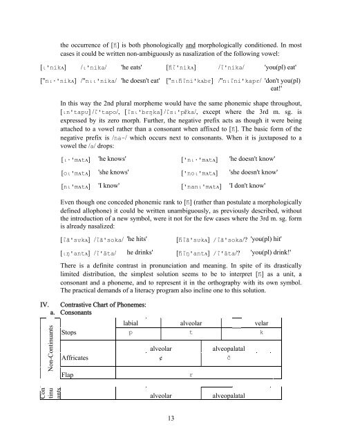 A Phonemic Analysis of the ApurinÃ£ Language