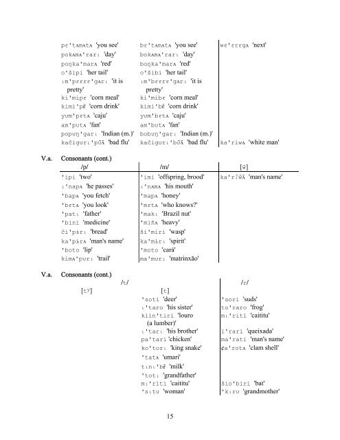 A Phonemic Analysis of the ApurinÃ£ Language