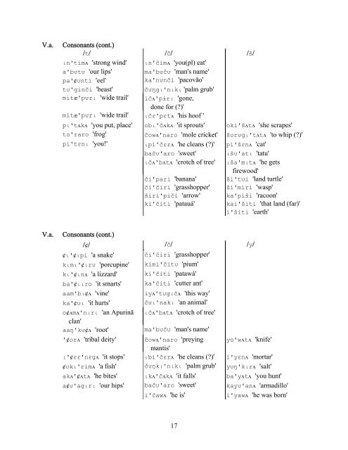 A Phonemic Analysis of the ApurinÃ£ Language