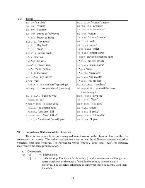 A Phonemic Analysis of the ApurinÃ£ Language