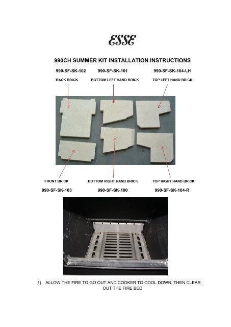 Esse 990ch Summer Kit Pivot Stove Heating