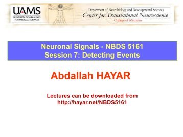 Detecting electrophysiological events - Abdallah HAYAR