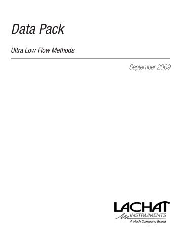 Ultra Low Flow Methods Data Pack - Lachat Instruments