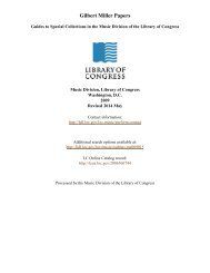 Gilbert Miller Collection [finding aid]. Library of Congress. [PDF ...