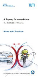 5. Tagung Fahrerassistenz - Lehrstuhl für Fahrzeugtechnik München