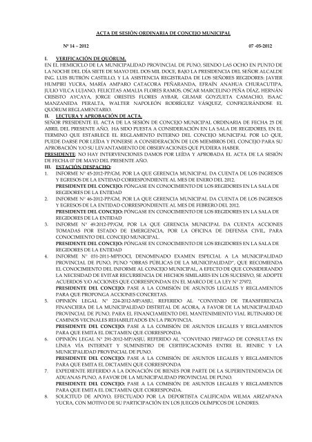 acta de sesión ordinaria de concejo municipal nº 14 – 2012 07 -05 ...