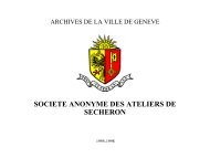 societe anonyme des ateliers de secheron - Ville de Genève