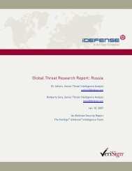 Global Threat Research Report: Russia - VeriSign