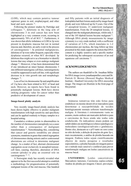 biomarkers to predict oral squamous cell carcinoma in precancerous ...