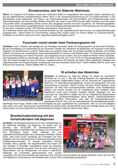 Feuerwehrnachrichten Ausgabe 02-2009 - Neunkirchen, Nahe