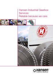 Hansen Industrial Gearbox Services: Reliable because we care