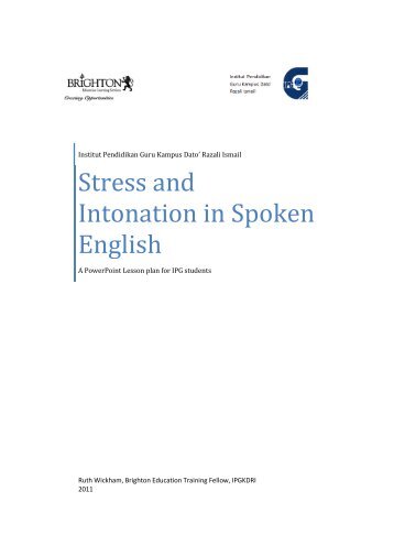 Stress and Intonation in Spoken English