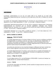 Statuts CDT 47 - Tourisme Lot-et-Garonne