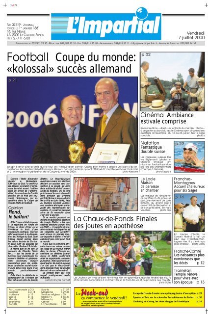 Edition du 7 juillet 2000