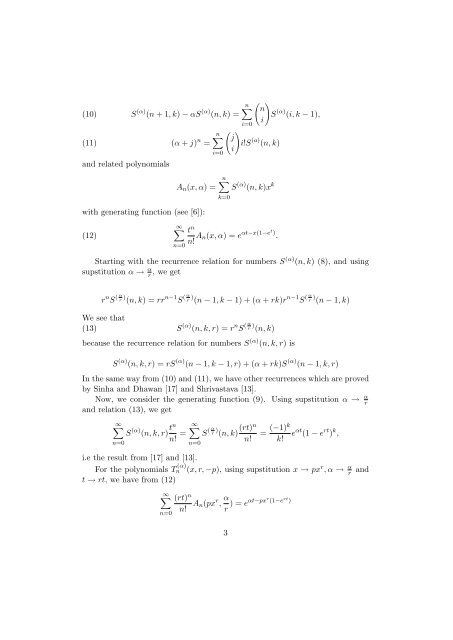 ON GENERALIZED STIRLING NUMBERS AND POLYNOMIALS