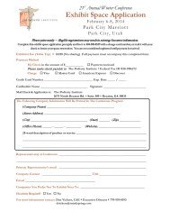 Exhibitor Registration Form - The Podiatry Institute