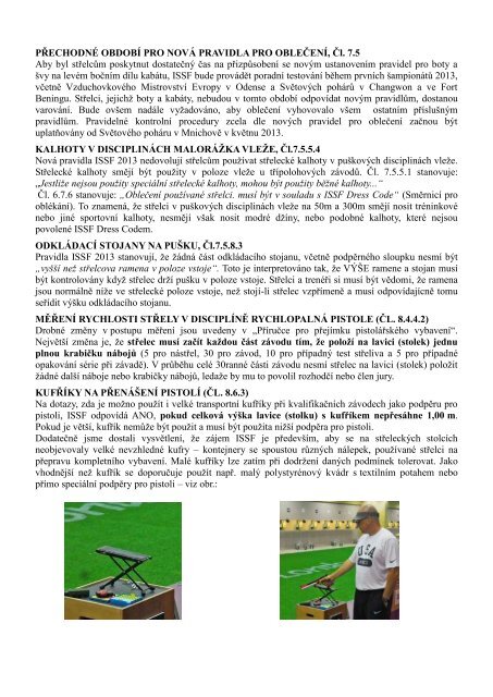 POKYNY PRO INTERPETACI ISSF PRAVIDEL 2013