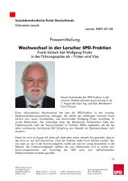 Pressemitteilung Wachwechsel in der Lorscher SPD ... - SPD Lorsch
