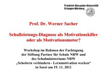Prof. Dr. Werner Sacher Schulleistungs-Diagnose als ...