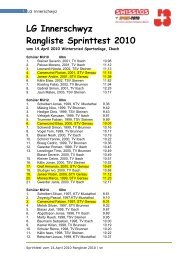 LG Innerschwyz Rangliste Sprinttest 2010 - Turnverein STV Gersau