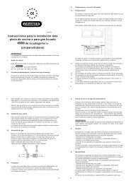 Instrucciones para la instalaciòn dela placa de cocina a para gas ...