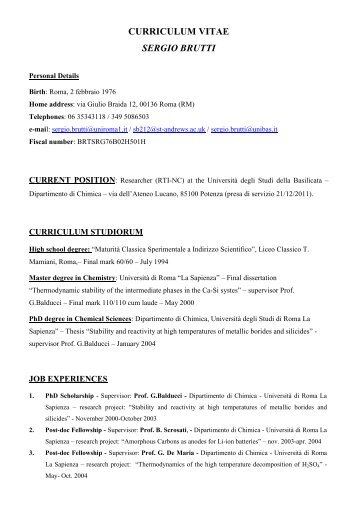 CV-Sergio Brutti-elenco pubblicazioni_2012_ENG - Università degli ...
