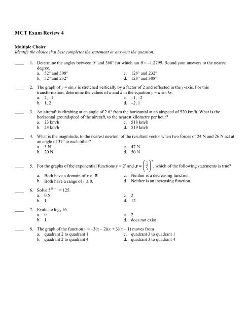 Mct Test Sample MCT Exam Review 4