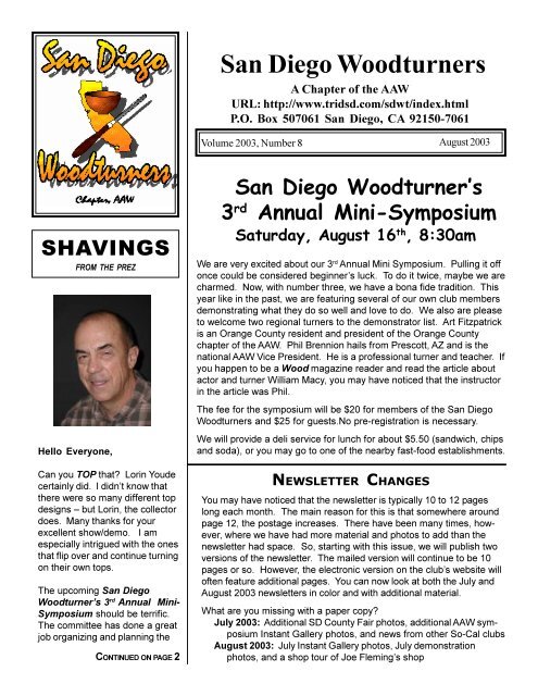 August - San Diego Woodturners