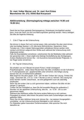 Abführmassnahmen Kleanprep mittags - Internisten Dr. Werner, Bad ...