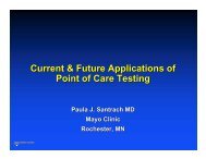 Current & Future Applications of Point of Care Testing