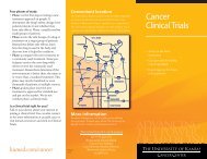 Cancer Clinical Trials Brochure - The University Of Kansas Hospital
