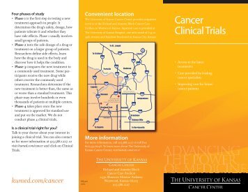 Cancer Clinical Trials Brochure - The University Of Kansas Hospital