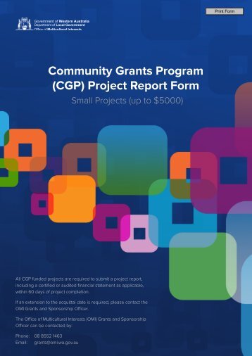 Project Report Form: Small Projects - Office of Multicultural Interests