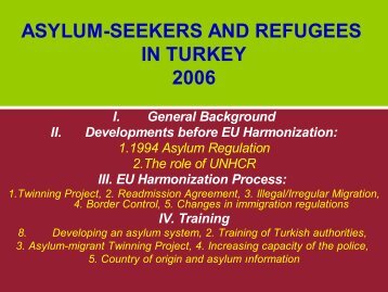 ASYLUM-SEEKERS AND REFUGEES IN TURKEY 2006