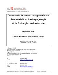 Service d'ORL et CCF, Hôpital Sion, CHCVs/RSV