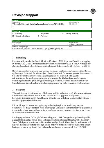 Rapport etter tilsyn med planlegging av brÃ¸nn 34/10-C-06A (pdf)