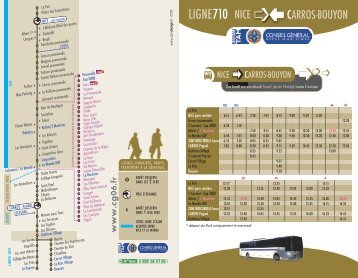 Ligne et horaires tam 710 Nice / Carros - Bouyon - Lignes d'azur