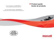 Product guide Guide de produits - Maxell Canada