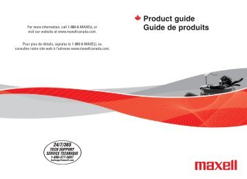 Product guide Guide de produits - Maxell Canada