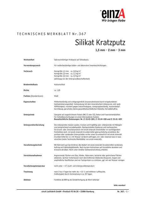 Silikat Kratzputz - einzA