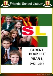 Copy of Year 8 Parents book as at 28.05.12 - Friends' School Lisburn